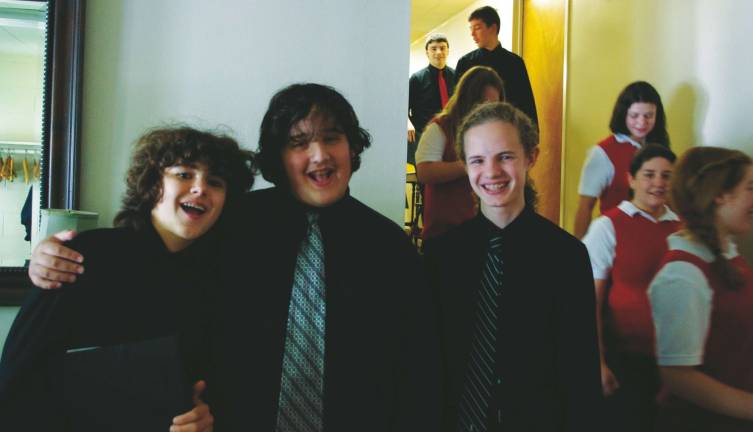 Auditions for Jubilate Community Youth Choir set for Sept. 18 Photo provided by Deborah Schofield Stuart Davidson of Warwick, Ian Strauss of Monroe and Zachary McIntyre of West Milford smile for the camera before Jubilateís spring concert on June 9 in Warwick.