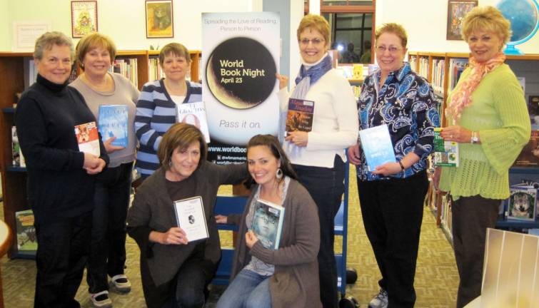 Friends of the Warwick library to distribute 500 free books next Monday These World Book Night volunteers from the Friends of the Albert Wisner Public Library are part of a team of 26 people who will be distributing free books in Warwick on Monday, April 23. Pictured, beginning in the back row from the left, are: Sharon Halper, Lissa Scott, Sue Wilk, Barbara Fink, Chris Sears and Mary Hennell; and in front: Barbara Bald and Erin Andersen.