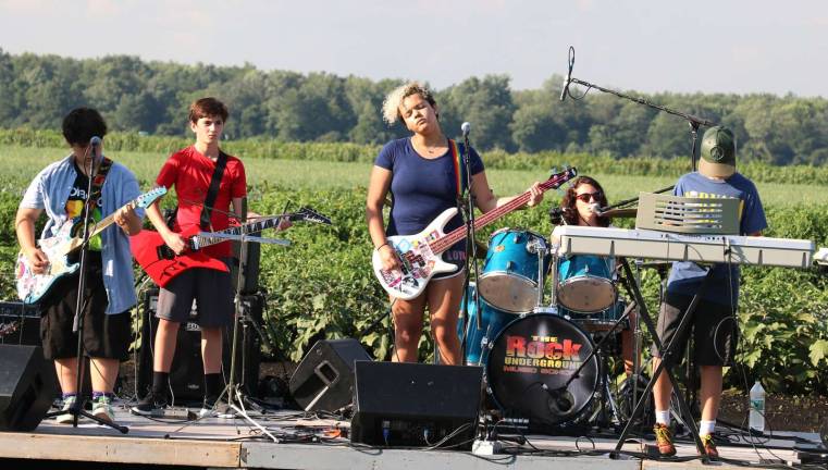 Sunset Concert held at Scheuermann Farms Teen bands Chemical Catastrophe and Eleventh Hour, winners of the 2018 Battle of the Bands Fundraiser, opened the show.