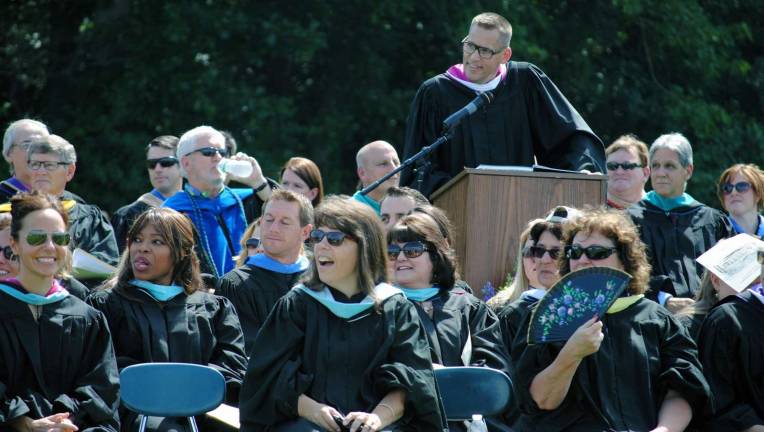 During his remarks, Warwick Valley High School Principal Richard Linkens asked the graduates to text a thank you message to their parents or someone who helped them through school.