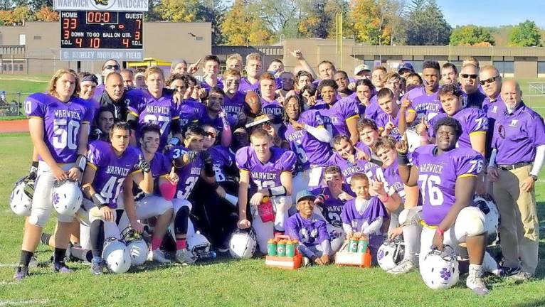 The Warwick Valley Spirit Trophy Champions of 2016. This year, Warwick Valley Wildcats take on the Goshen Gladiators for the Annual Spirit Trophy Game on Friday, March 19, at Goshen High School. Photo provided by Athletic Director Gregory Sirico.