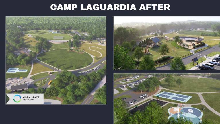 Plans afoot for Camp LaGuardia These images are what the Camp LaGuardia property in Chester and Blooming Grove could look like if converted into a county park with such amenities found at Thomas Bull Memorial Park and Winding Hills Parks, both in the Town of Montgomery. That could include golfing, tennis courts, ball fields, horse riding area, boating and fishing, camp sites and nature trails.