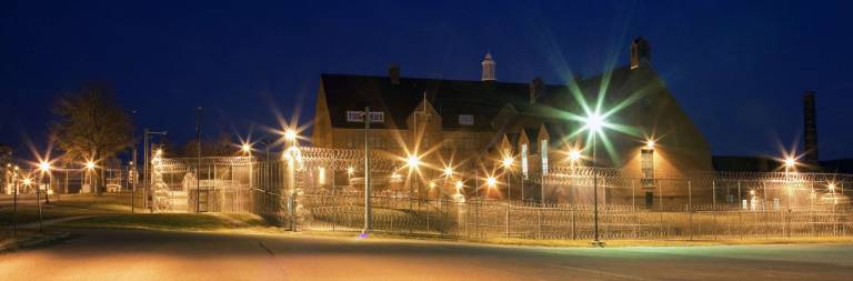 Robert G. Breese Night image of the closed Mid Orange Correctional Facility in Warwick.