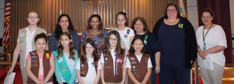 Soup, chili and girl scouts Photos provided by Ann Marie Vitoulis Last weekend Grace Lutheran Church also hosted Girl Scout Sunday. Girl Scout troops of Greenwood Lake and Warwick served as greeters and acolyte. Their presentation focused on the Girl Scout's promise to serve God and country and to help others at all times. Pictured are the Warwick and Greenwood Lake Girl Scouts, leaders and service unit managers.