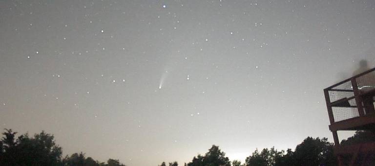 Joe Chavez shared this photograph he took at about 10:30 p.m. Monday night from the Hawk Watch on Mt. Peter. “Great spot to see the comment,” he added.