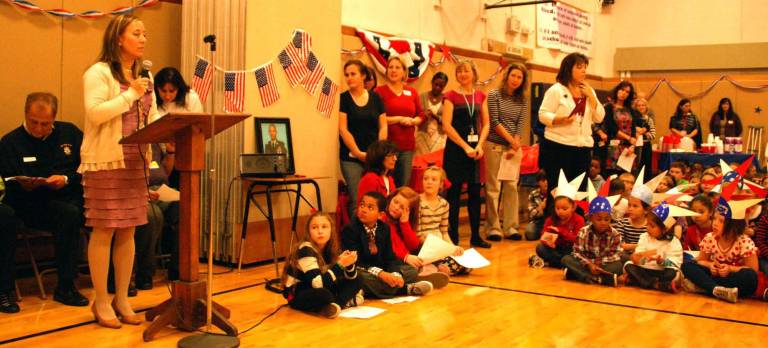 Park Ave students celebrate veterans Principal Sandra Wood opens Park Avenue Elementary School's fifth annual Veterans Day Celebration on Nov. 7.