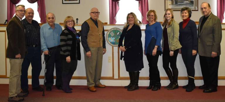 Neighbors helping neighbors Provided photo Members of the newly appointed Town of Warwick Friendly Visitor Program's Advisory Board are, from left to right: Warwick Town Supervisor Michael Sweeton, Vince Poloniak, Stan Solin, Doris Rubinsky (JFS-program director), Vince Copello (Chairman), Dana Castine (Co-Chair), Rosemarie Bastanza (Secretary), Katie Jonkoski, Jean Corbi Ciappa and Floyd DeAngelo (Town Board Liason). Not not pictured are Bernie McGoldrich and Jennifer Memon (OFA).