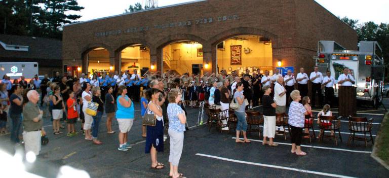Greenwood Lake observes Sept. 11 The Greenwood Lake Fire Department held an outdoor evening service at the firehouse which was emceed by President Steve DeFeo.