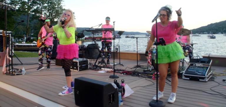 Ladies of the 80’s (aka Carmen Nardone, left, and Brandy Seltzer) only played 80’s music throughout the concert.