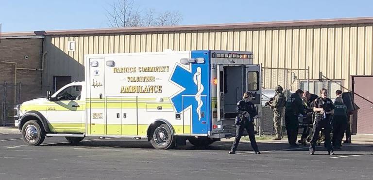 Warwick Community Volunteer Ambulance was used for practice retrieving victims.