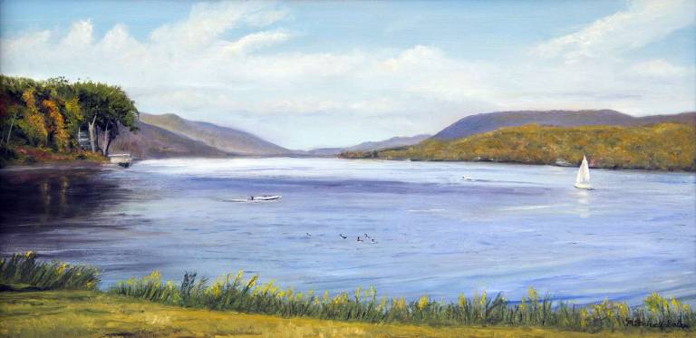 Greenwood Lake Public Library announces programs in December This is one of two paintings by Mitchell Saler that depict Greenwood Lake from his water collection. Saler is the Greenwood Lake Public Library's "Artist of the Month" for December.