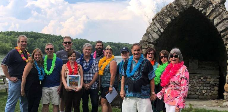 Warwick Rotarians to host End of Summer Community Luau at Wickham Woodlands Photo by David Dempster Luau committee members gather at Wickham Woodlands to survey tent and facility locations for the End of Summer Luau Party to be held Sept. 15. Rotarians planning the Luau party include, from left to right, include: Leo R. Kaytes, Laurene Iammatteo, Neil Sinclair, Calvin Hargis, Tina Buck, Paul Schmidt, Michael Abramson, Joyce Perron, Katie Oresto, Stan Martin, Patti Lurye Dempster, Patricia Starick and Marge King-Porter.