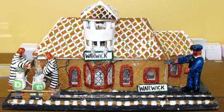 Warwick Merchant Guild gingerbread contest winners announced Photo by Roger Gavan This is the winning entry in the Warwick Merchant Guild's first annual Gingerbread Contest - ìWarwick Train Station" - created by Mike Byro of nearby Hewitt, N.J.