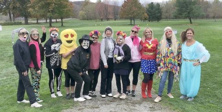 Lady golfers celebrate Halloween while golfing for a cause. Provided photo.