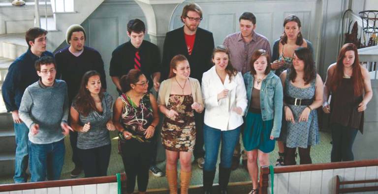 A cappella jamboree to feature SUNY New Paltz and WVHS choral ensembles Photo by Tracey Lemon SUNY New Paltzís Absolut A Cappella at last yearís Spring Tones in Warwick at The Old School Baptist Church. This yearís performance, set for April 29, is at Warwick Reformed Church to allow for a larger audience.