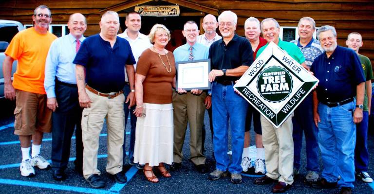 Monroe Chester Sportsmen’s Club certified as ‘Family Forest' Photo by Ed Bailey The Board of Directors of the Monroe Chester Sportsmen's Club are, from left to right: Pat Heffernan; Floyd DeAngelo; Fred Bramich, chairman; Chester Town Supervisor Steve Neuhaus; Diane Bramich, recording secretary; Warwick Town Supervisor Michael Sweeton; David Mercer; Roy Zucca, president; Fred Tompkins; John Zylstra, certified forester holding sign; Jerry Kick, Frank Kick and Troy Mercer.