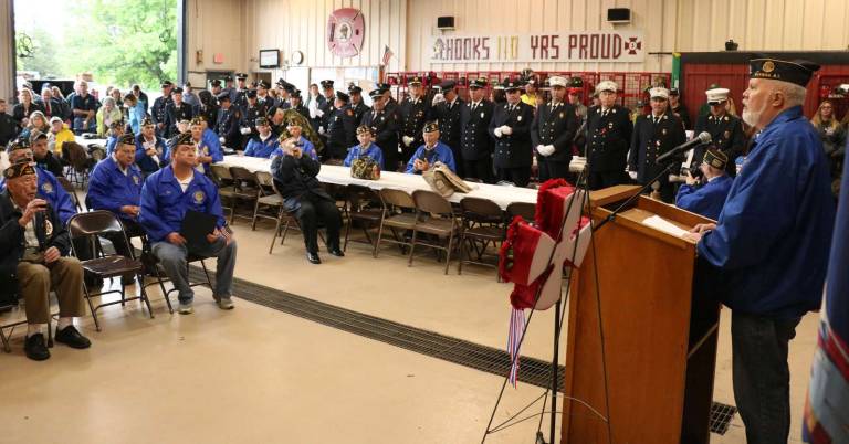 Looking back at 2017 American Legion Post 214 past Commander Walt Parkinson conducted ceremonies.