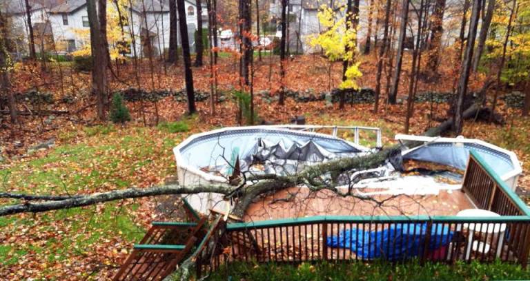 Orange added to disaster declaration This pool in the Monroe area was destroyed during Hurricane Sandy.