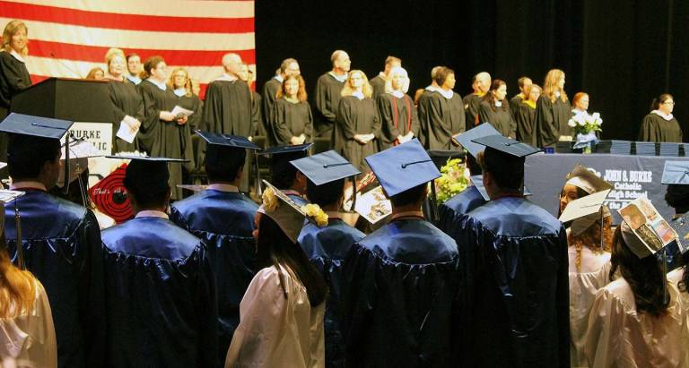 Burke Catholic celebrates Class of 2018 Burke Catholic students stand during the high school’s commencement ceremony held at the United States Military Academy at West Point (Photo provided)