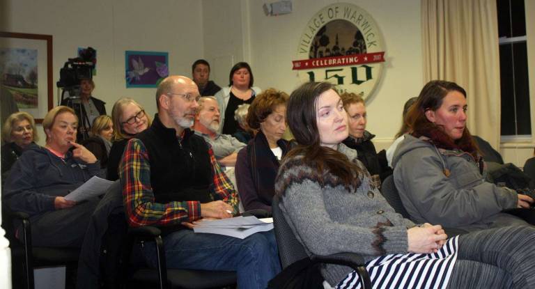 Photos by Linda Smith HancharickResidents at Tuesday's Warwick Village Board meeting.