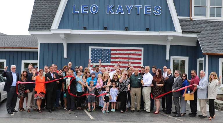 Leo Kaytes Ford celebrates retro renovations Photo by Roger Gavan On Friday, Aug. 18, state, county and local officials, representatives of the Ford Motor Company and members of the Warwick Valley Chamber of Commerce joined CEO Leo Kaytes Sr. and President Leo R. Kaytes (center right), their families, staff and friends for a ribbon-cutting ceremony and open house.