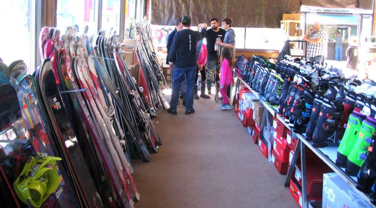 Great American Mt. Peter Ski and Snowboard Sale set for this weekend This is a file photo by Roger Gavan of the previous annual Mount Peter Swap and Sale. The sale on new merchandise is run by consultants from Ski Barn, who will fill Mount Peter's Sunrise Lodge with equipment, clothing and accessories.