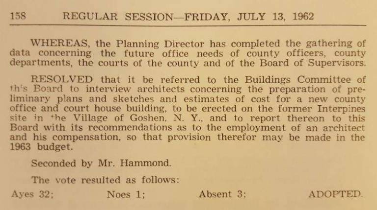 The ugly duckling of Orange County: An architectural rescue The 1962 regular session in which the task of interviewing architects was assigned to the “Buildings Committee” of the Orange County Board of Supervisors. (Photo provided)