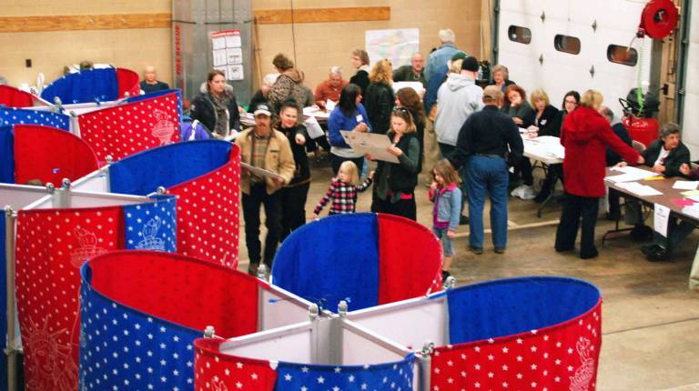 Election results Photo by Ed Bailey People in Greenwood Lake voted at the Fire House on Election Day.