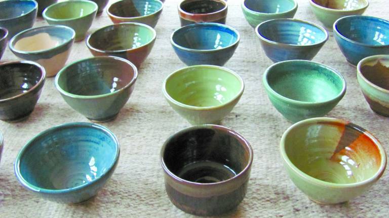 Bowls are created by local potters and can be bought to benefit the Empty Bowls charities.
