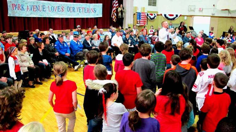 Park Ave. students salute veterans Photo by Ed Bailey The students of Park Avenue Elementary School held a salute to veterans on Wednesday in a program that included guest speakers, songs and veterans from Warwick and West Milford, N.J.