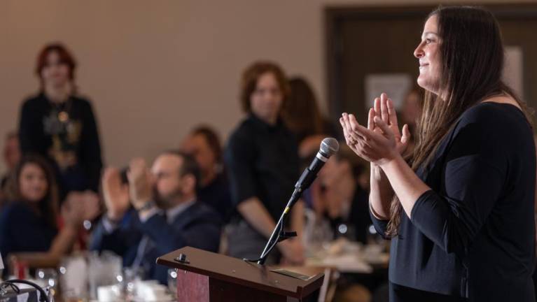 Warwick architect, artist, and sculptor Amy Lewis Sweetman was the keynote speaker at the Orange-Ulster BOCES Humanities Honoree Awards breakfast at the Country Club at Otterkill in Campbell Hall.