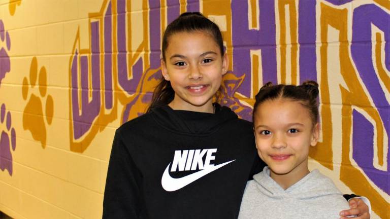 Tumbling to success WVMS students Ciara Hermann and Kylie Alicea.