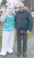 While strolling in Pine Island Park on Palm Sunday, John Dorsey met the Easter Bunny.