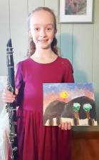 Musician, artist and Sanfordville Elementary School fourth grader Stella Muehlbauer. Photo provided by the Warwick Valley School District.