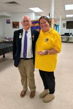 District Governor Elect Doug Stage honors GWL Lion President Arianna Kafka with Presidential Leadership Award