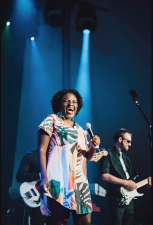 Neenee of The Big Takeover performs July 3 at Railroad Green Park.