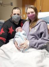 Parents Dan and Alison Sheinowitz with their baby girl Avalynn. Photo provided by St. Anthony Community Hospital.