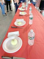 Onion eating contest table setting