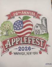 Denise Werner’s patriotic-inspired design won top prize in the Applefest t-shirt design contest.