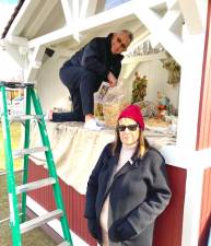 Mary and Doug Krause set up a creche in Lewis Park, Main Street, Warwick.