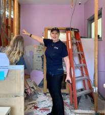 Susan Bossley helping with renovations to the humane society building in 2019. Photo provided.