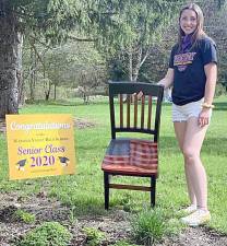 Warwick Valley High School senior Sarah Post with her Rustic America chair. Photos provided by Rocco Manno II.