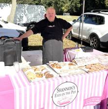 John Cheevers representing Shannon’s Eyes on the Pies at the Lakeside Farmers Market.