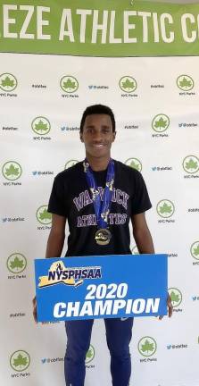 Warwick Valley's Behailu Bekele-Arcuri captured the NYSPHSAA Championship for the 3200 Meter Run at last weekend's state track and field tournament. Bekele-Arcuri finished in 9:13.20.