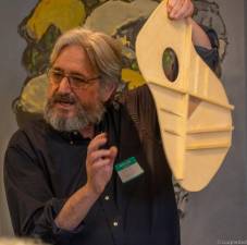 David Schiff explains the finer points of guitar-making during the “A Day in the Life” program.