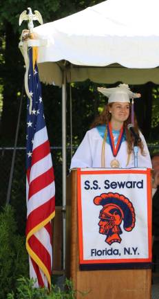 The Valedictorian was Rachel Behrent who will be attending Syracuse University this fall. She plans on majoring in biology with a minor in psychology and then continuing her education in graduate school.