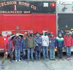 Cub Scout Pack 177 recently visited with the Warwick Fire Prevention Team to learn fire safety. WFD provided photo.