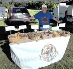 Muffin Man Bill Scher and his gluten-free muffins at the Lakeside Farmers Market.