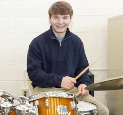 Warwick Valley High School senior Joey Rodrigues on Jan. 6, 2023. He is the Superintendent's Artist of the Week. Photo by Tom Bushey/WVSD.