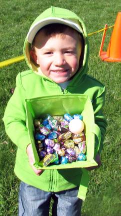 Shane Carmack, 3, is proud of his collection.